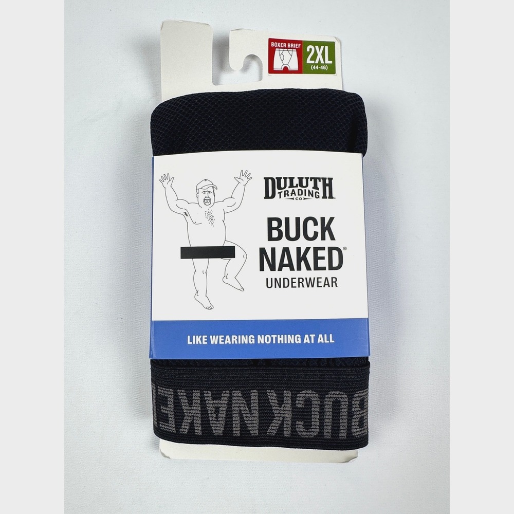 Duluth Trading Co Men's Buck Naked Boxer Briefs Black 2XL